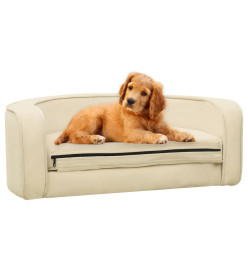 Canapé pliable pour chien Crème 73x67x26 cm Coussin lavable