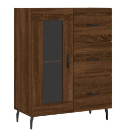 Buffet chêne marron 69,5x34x90 cm bois d'ingénierie