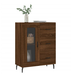 Buffet chêne marron 69,5x34x90 cm bois d'ingénierie