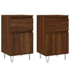 Buffets 2 pcs chêne marron 40x35x70 cm bois d'ingénierie