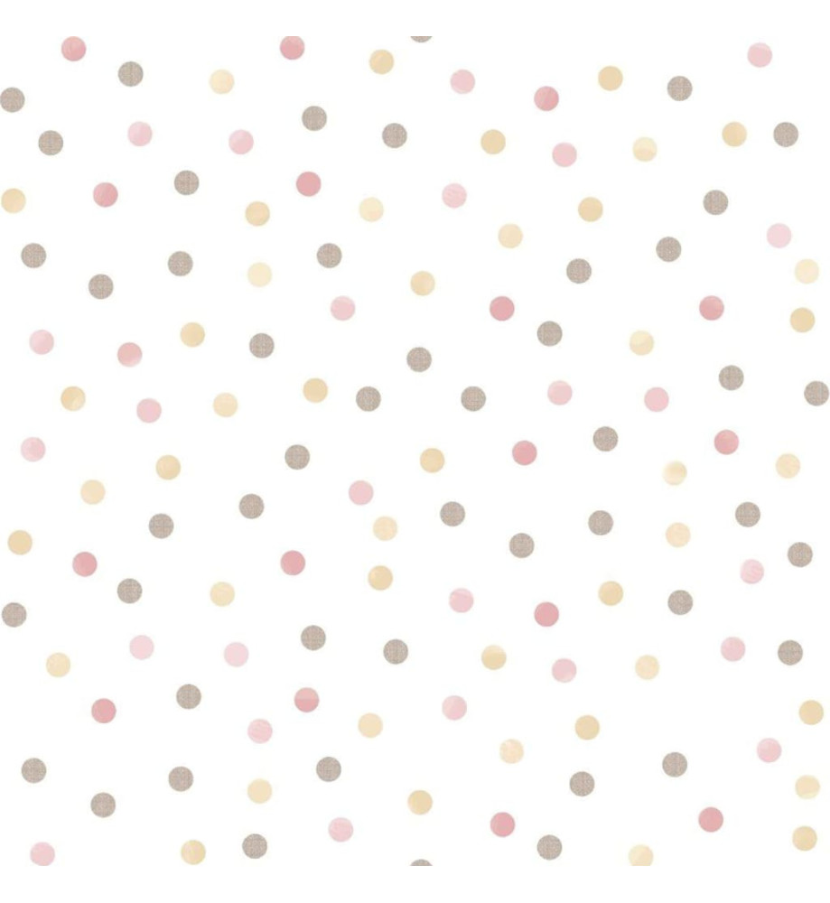 Noordwand Papier peint Mondo baby Confetti Dots Rose, blanc et marron