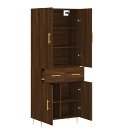 Buffet haut Chêne marron 69,5x34x180 cm Bois d'ingénierie