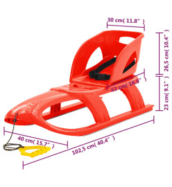 Traîneau avec siège Rouge 102,5x40x23 cm Polypropylène