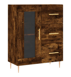 Buffet haut Chêne fumé 69,5x34x180 cm Bois d'ingénierie