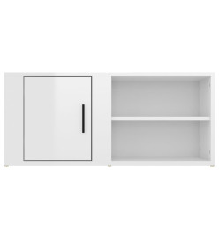 Meuble TV Blanc brillant 80x31,5x36 cm Bois d'ingénierie