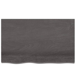 Étagère murale gris foncé 80x50x2 cm bois chêne massif traité