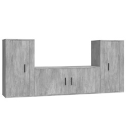 Ensemble de meubles TV 3 pcs Gris béton Bois d'ingénierie