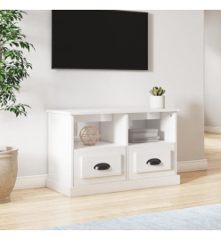 Meuble TV blanc brillant 80x35x50 cm bois d'ingénierie