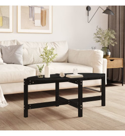 Table basse Noir 118x63x45 cm Bois massif de pin