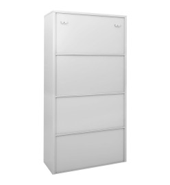 Armoire à bureau porte coulissante Gris clair 90x40x180cm Acier