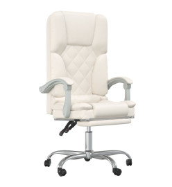 Fauteuil de massage inclinable de bureau Crème Similicuir