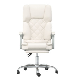 Fauteuil de massage inclinable de bureau Crème Similicuir