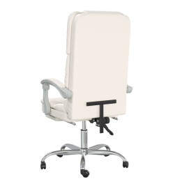 Fauteuil de massage inclinable de bureau Crème Similicuir