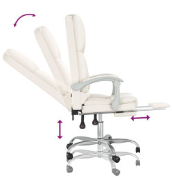 Fauteuil de massage inclinable de bureau Crème Similicuir