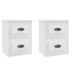 Tables de chevet murales 2 pcs blanc 41,5x36x53 cm