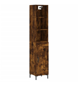 Buffet haut Chêne fumé 34,5x34x180 cm Bois d'ingénierie