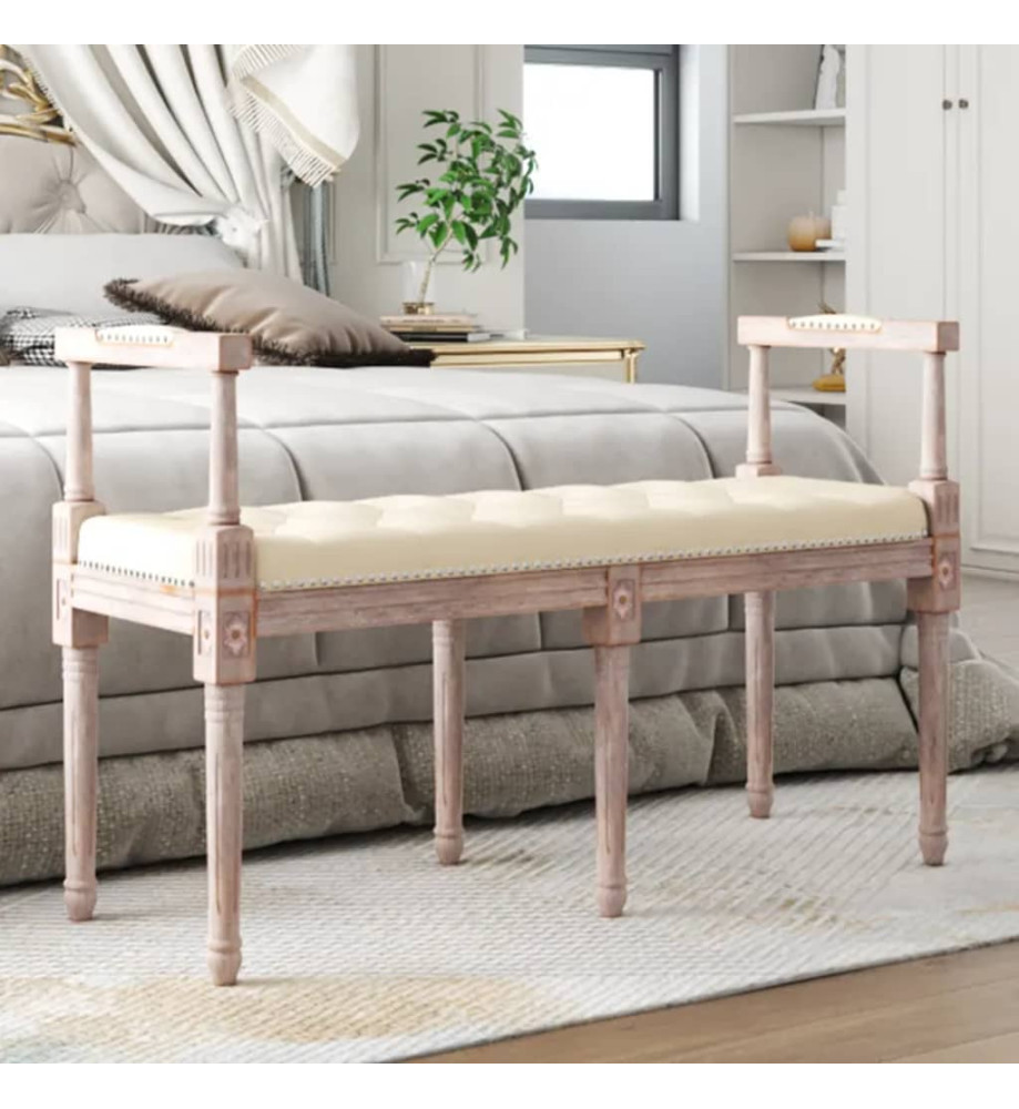 Banc beige 110x40x70 cm lin