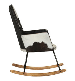 Chaise à bascule Noir Cuir véritable