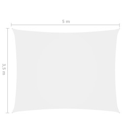 Voile de parasol Tissu Oxford rectangulaire 3,5x5 m Blanc