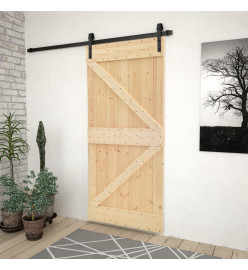 Porte coulissante avec kit de quincaillerie 80x210cm Pin massif