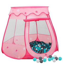 Tente de jeu pour enfants avec 250 balles Rose 102x102x82 cm