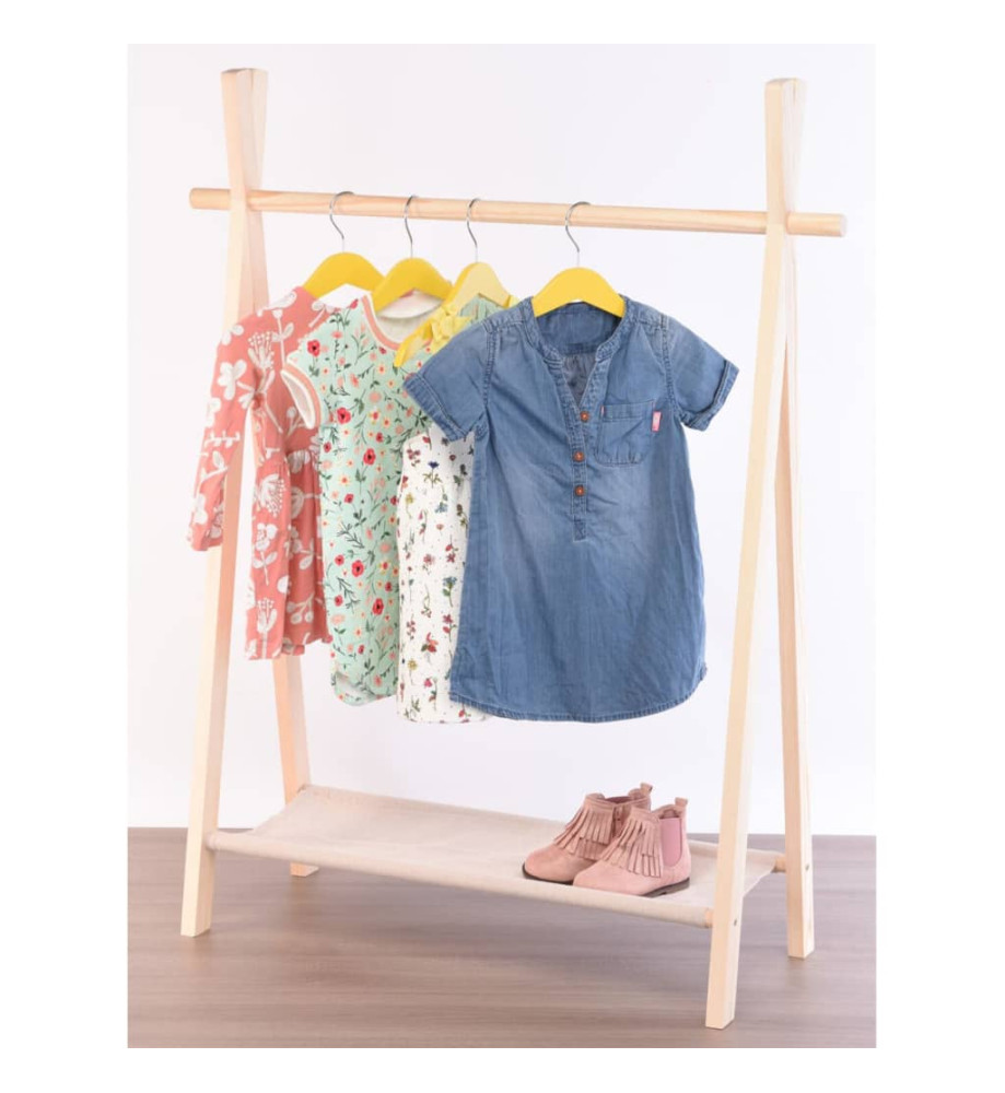 Storage solutions Porte-vêtements pour enfants à 1 niveau Bois de pin