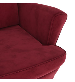 Fauteuil rouge bordeaux velours