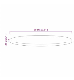 Dessus de table Gris Ø80x2,5 cm Bois de pin massif