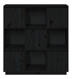 Buffet Noir 110,5x35x117 cm Bois massif de pin