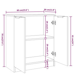 Buffets 3 pcs Noir Bois d'ingénierie