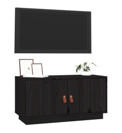 Meuble TV Noir 80x34x40 cm Bois de pin massif