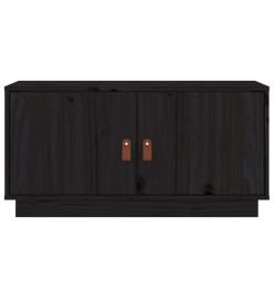 Meuble TV Noir 80x34x40 cm Bois de pin massif