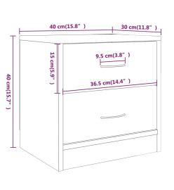 Tables de chevet 2 pcs Chêne marron 40x30x40 cm Bois ingénierie