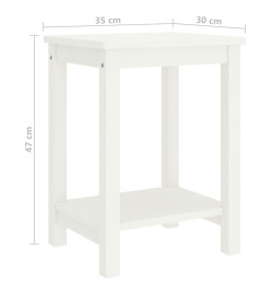 Table de chevet Blanc 35x30x47 cm Bois de pin massif