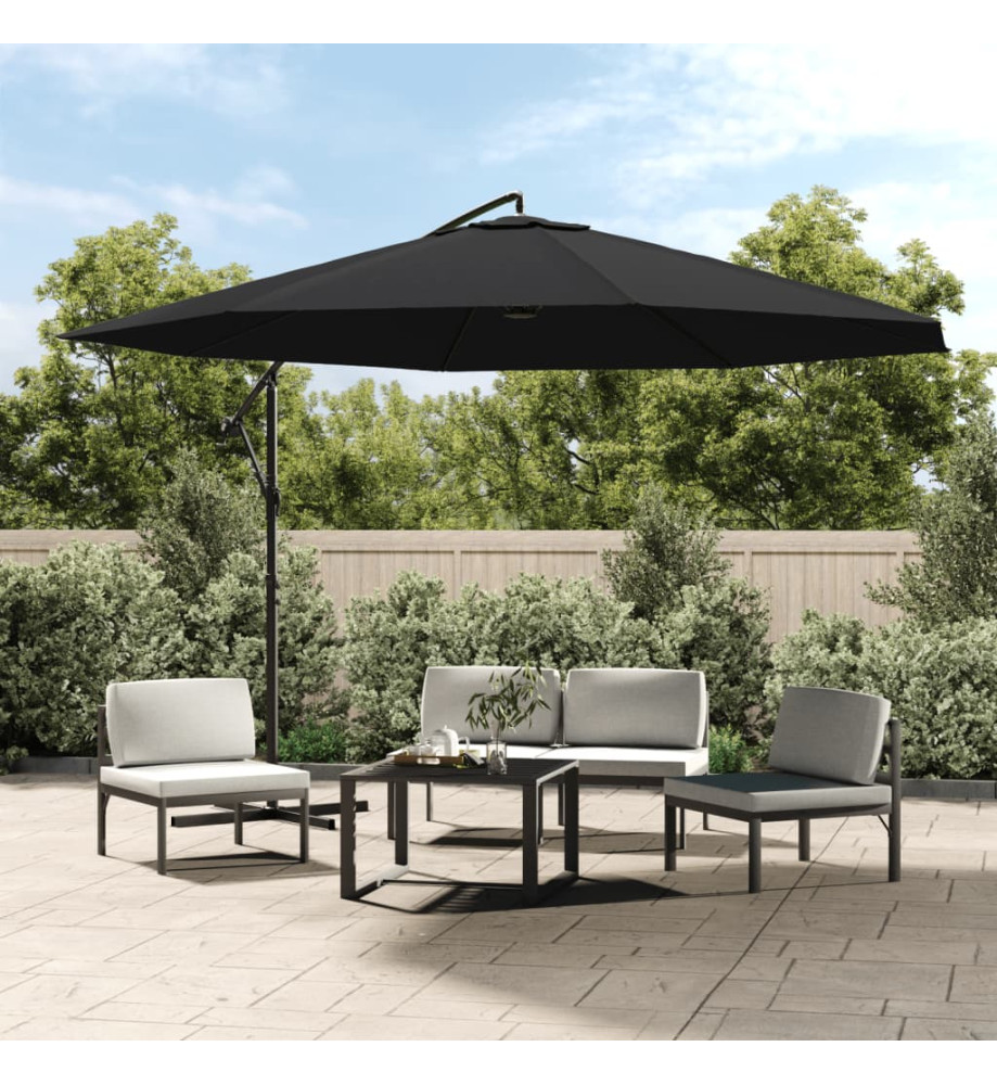 Parasol déporté avec mât en aluminium 350 cm Noir