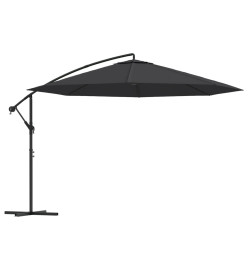 Parasol déporté avec mât en aluminium 350 cm Noir