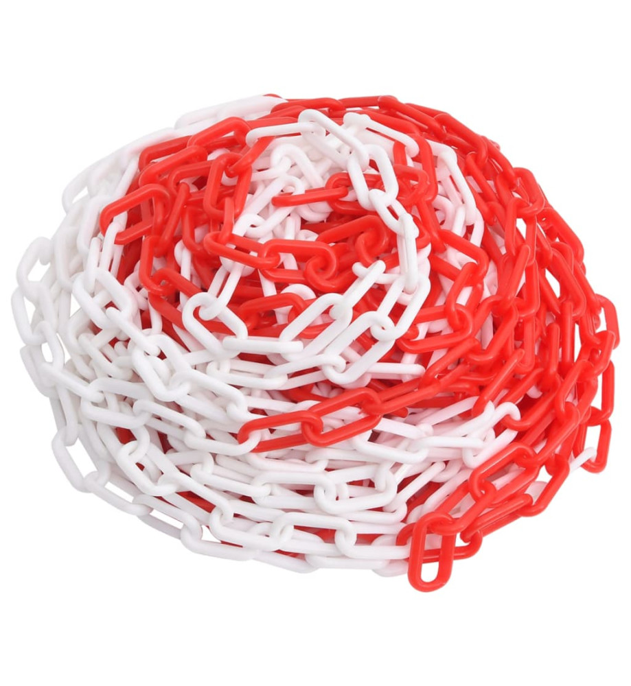 Chaîne d'avertissement Rouge et blanc 30 m Ø4 mm Plastique