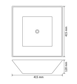 Lavabo carrée Céramique Blanc 41,5 x 41,5 x 12 cm