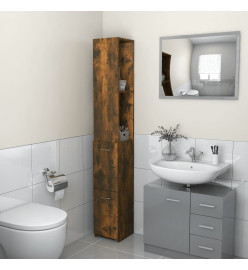 Armoire de bain chêne fumé 25x26,5x170 cm bois d'ingénierie