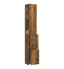 Armoire de bain chêne fumé 25x26,5x170 cm bois d'ingénierie