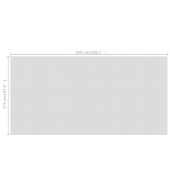 Film solaire de piscine flottant PE 549x274 cm Gris