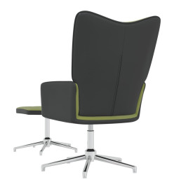 Chaise de relaxation avec repose-pied Vert clair Velours et PVC