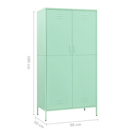 Garde-robe Vert menthe 90x50x180 cm Acier