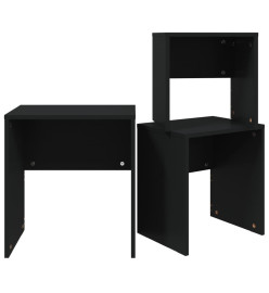 Tables basses gigognes 3 pcs Noir Aggloméré