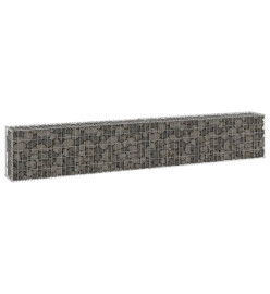 Mur en gabion avec couvercles Acier galvanisé 300x30x50 cm