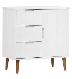 Buffet MOLDE Blanc 76,5x40x80 cm Bois massif de pin