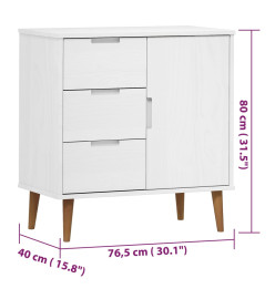 Buffet MOLDE Blanc 76,5x40x80 cm Bois massif de pin