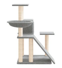 Arbre à chat avec griffoirs en sisal Gris clair 82 cm