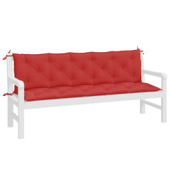 Coussins de banc de jardin 2 pcs rouge 180x50x7 cm tissu Oxford