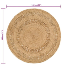 Tapis Jute tressé à la main 150 cm Rond